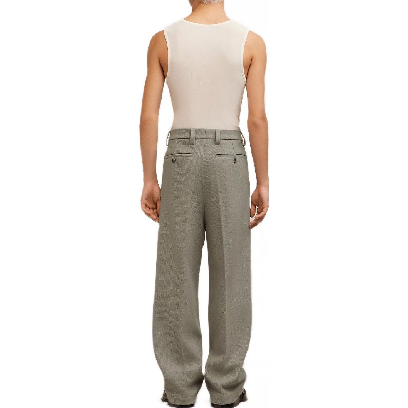 Purchase 아미 파리 릴랙스 핏 솔리드 그린 수트 팬츠 HTR403WV0016281