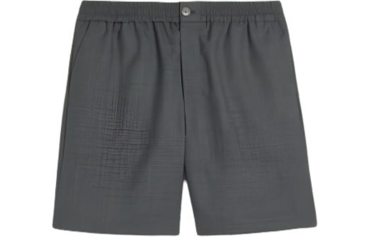 AMI Paris  Relaxed Straight Shorts Smoke Grey Elastic Waist Casual HSO303WV0043