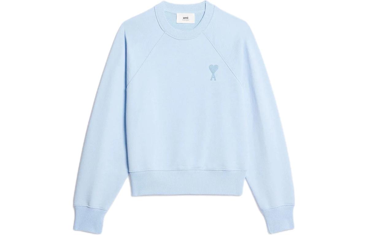 AMI PARIS  Solid Color Graphic Crewneck T-Shirt. USW004-747-BLEU-CIEL 圖 2