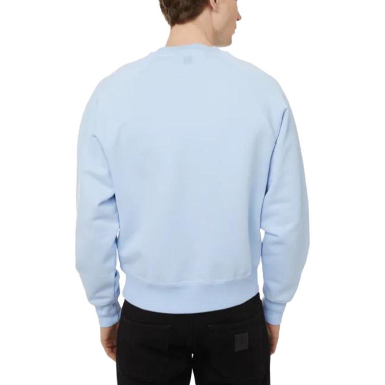 AMI PARIS  Solid Color Graphic Crewneck T-Shirt. USW004-747-BLEU-CIEL 圖 4