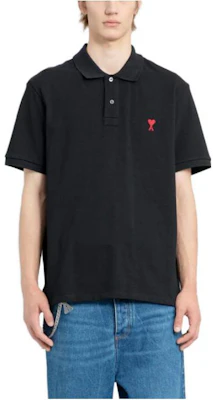 AMI Paris Baju Polo Lengan Pendek Cetak Hati Warna Solid. BFUPL001760-001 Order AMI Paris Baju Polo Lengan Pendek Cetak Hati Warna Solid. BFUPL001760-001