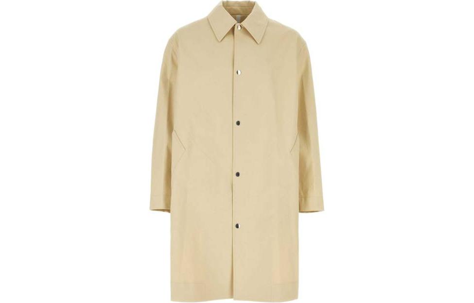 AMI PARIS  Solid Color Long Sleeve Coat with Button-Down Collar HCO004CO0010709