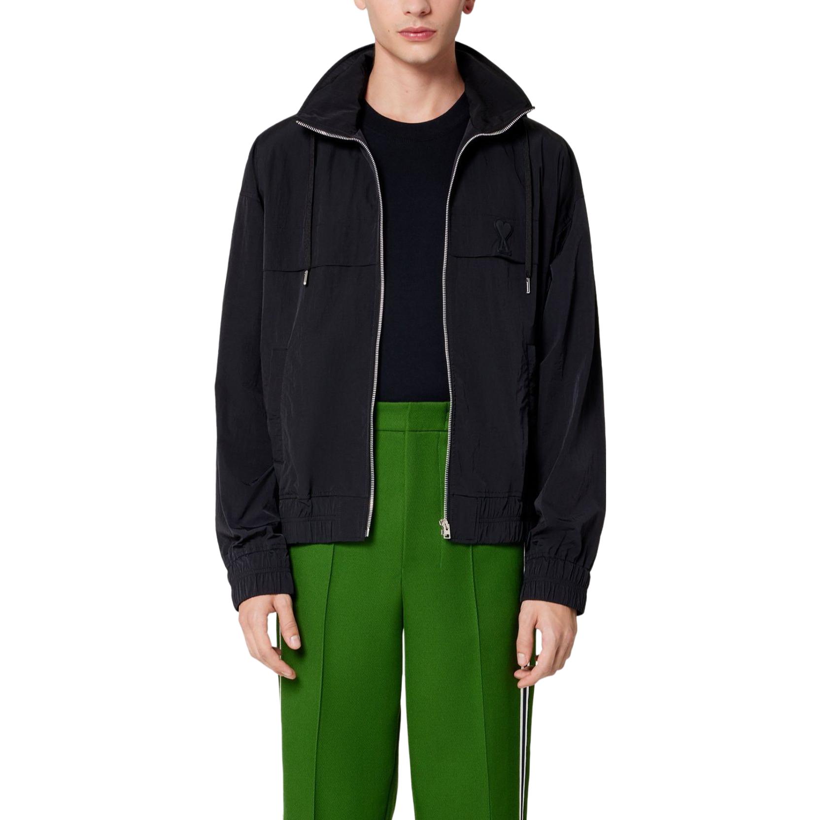 AMI PARIS  Solid Color Zip-Up Hoodie Jacket. UJK048276-001 圖 3