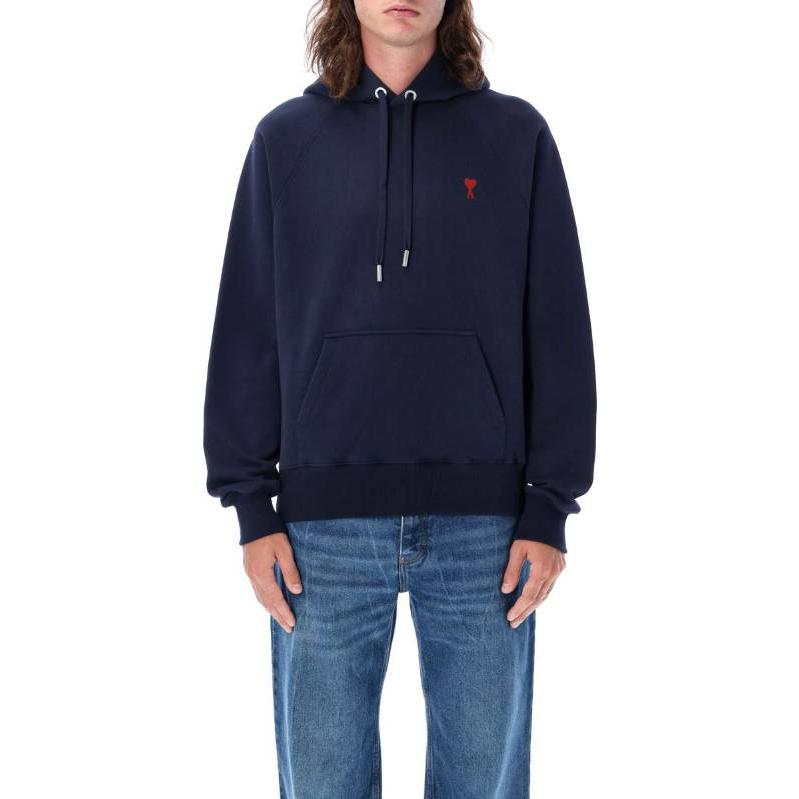 AMI PARIS  Solid Heart Embroidered Pullover Sweatshirt Deep Blue USW205747-430 圖 3