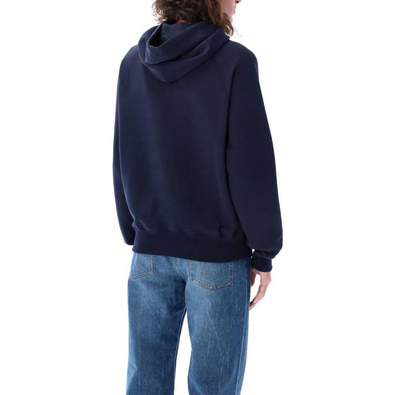 AMI PARIS  Solid Heart Embroidered Pullover Sweatshirt Deep Blue USW205747-430 圖 4