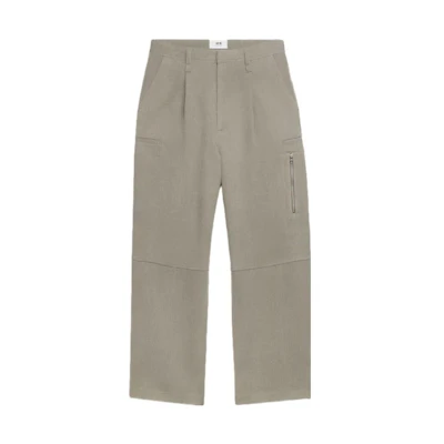 AMI PARIS Straight-Leg Cargo Pants with Side Zippers Greyish Brown HTR301WV0030-281
