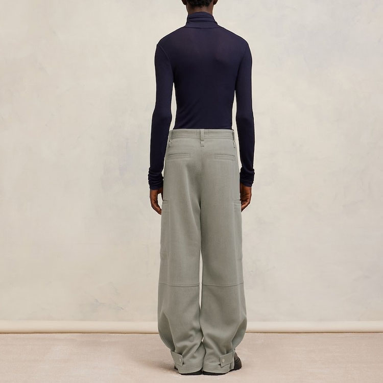 AMI PARIS  Straight-Leg Cargo Pants with Side Zippers Greyish Brown HTR301WV0030-281 圖 4