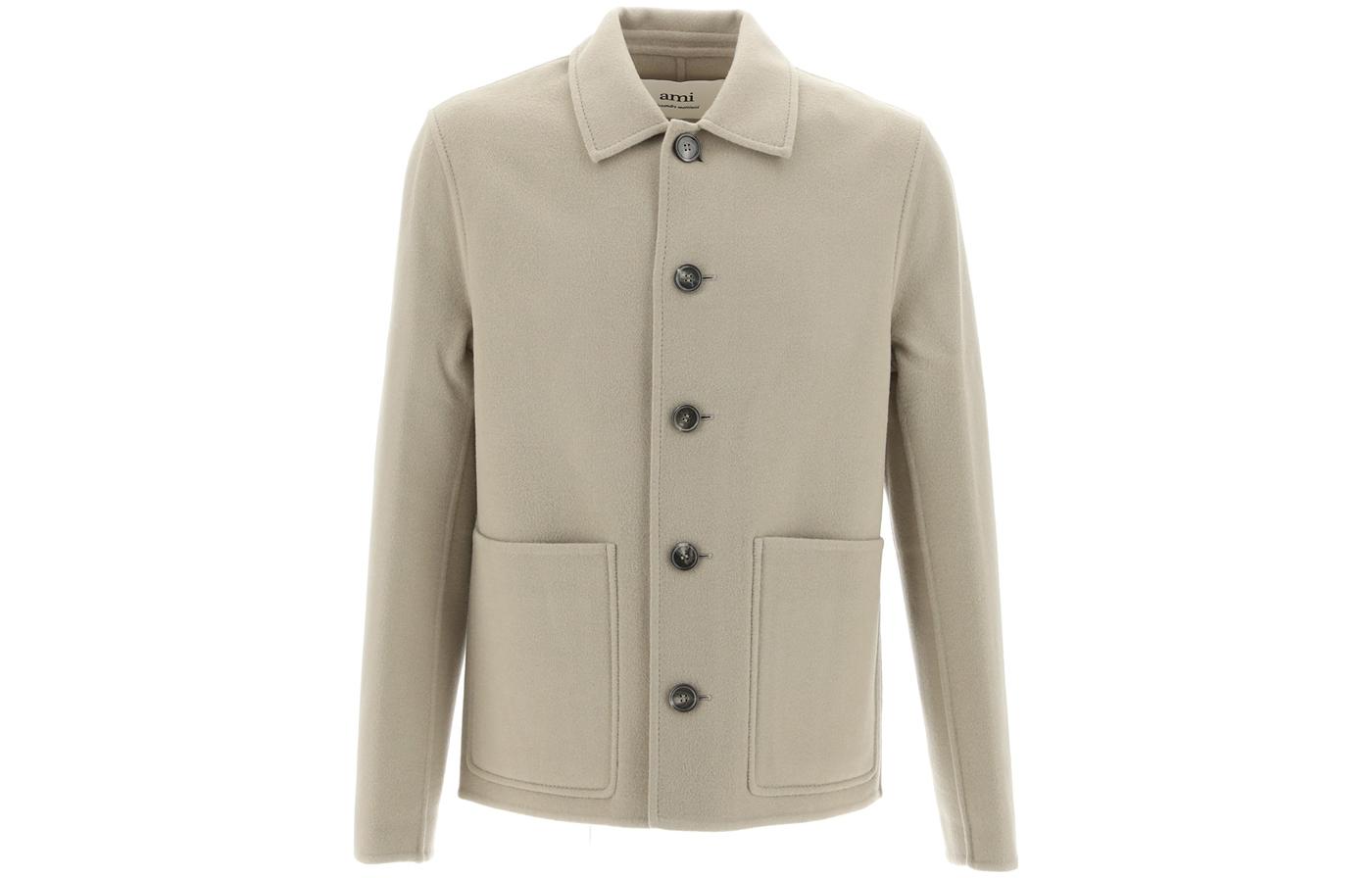 AMI PARIS  Tan Single-Breasted Long-Sleeve Jacket HJK200WV0022-263 圖 2