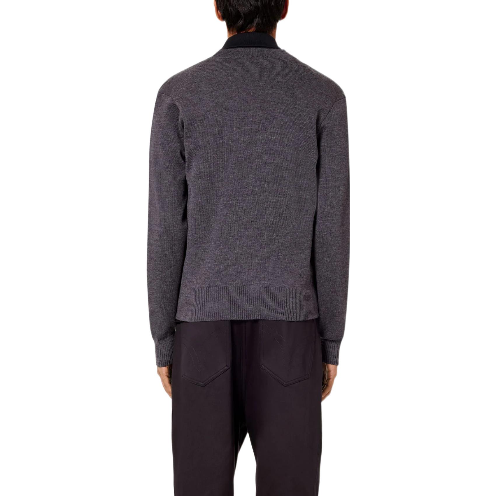 AMI PARIS  V-Neck Button-Up Relaxed Fit Long Sleeve Sweater Dark Grey HKC001-001055 圖 5