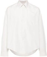 AMI Paris White Solid Slim Fit Long Sleeve Button-Up Shirt. USH116CO0063-193 AMI Paris White Solid Slim Fit Long Sleeve Button-Up Shirt. USH116CO0063-193