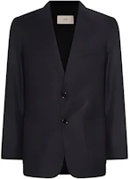 AMI Paris Wool Long-Sleeve Solid Slim-Fit Blazer in Dark Grey. HBV005WV0023055 AMI Paris Wool Long-Sleeve Solid Slim-Fit Blazer in Dark Grey. HBV005WV0023055