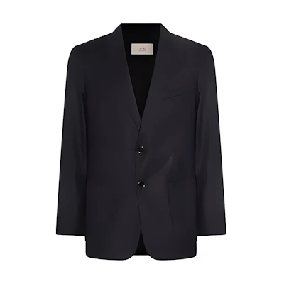 AMI Paris Wool Long-Sleeve Solid Slim-Fit Blazer in Dark Grey. HBV005WV0023055