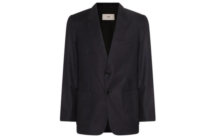 AMI Paris  Wool Long-Sleeve Solid Slim-Fit Blazer in Dark Grey. HBV005WV0023055 圖 2
