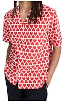 AMI PARIS All-Over Heart Print Short Sleeve Shirt HSH203CO002900674 AMI PARIS All-Over Heart Print Short Sleeve Shirt HSH203CO002900674