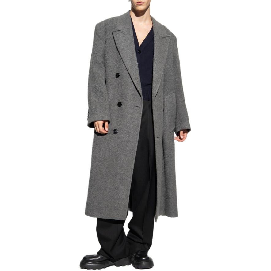 Lookbook Ami Paris AMI De Coeur SS24 美麗諾羊毛開衫毛衣 深藍色 HKC111KN0025-430