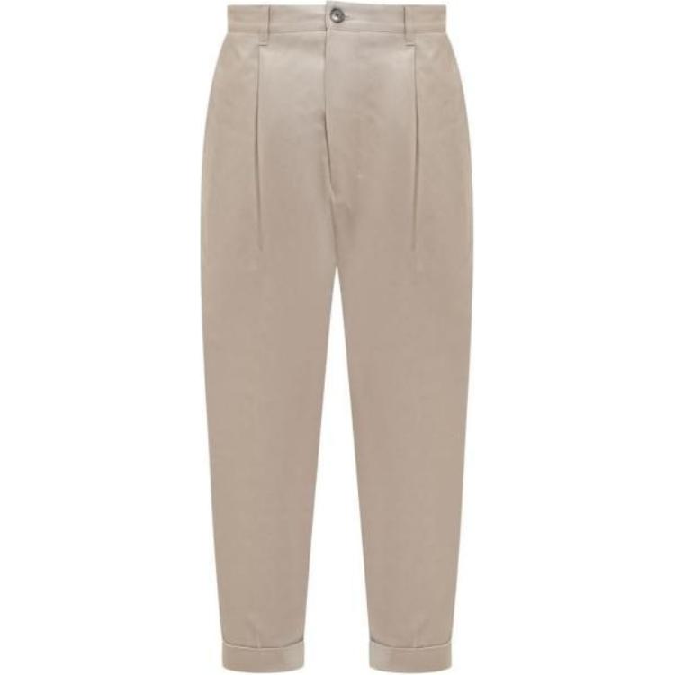 Ami Paris AMIPARIS  Beige Corduroy Tapered Mid-Rise Casual Pants. HTR101CO0009-271