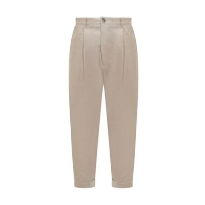 Ami Paris AMIPARIS Beige Corduroy Tapered Mid-Rise Casual Pants. HTR101CO0009-271