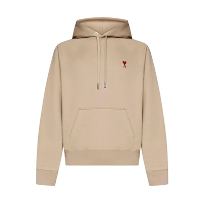 Ami Paris AMIPARIS Beige Oversized Hoodie with Heart Embroidery. USW205747-265