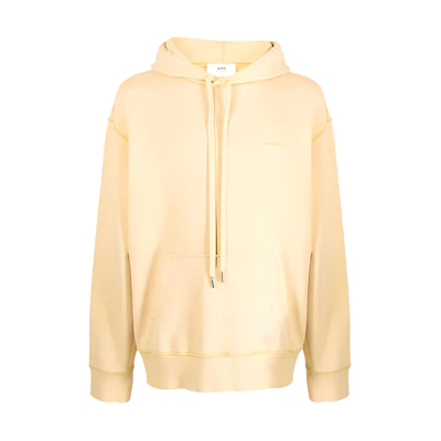 Ami Paris AMIPARIS Beige Plain Pullover Knit Tie Hoodie USW216JE0052-718