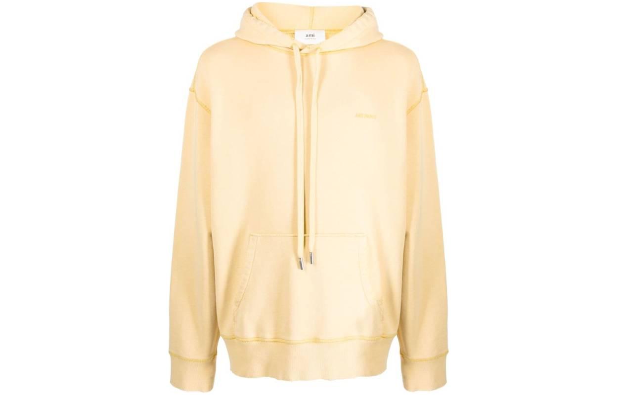 Order Ami Paris AMIPARIS 米色素面針織綁帶連帽衫 USW216JE0052-718