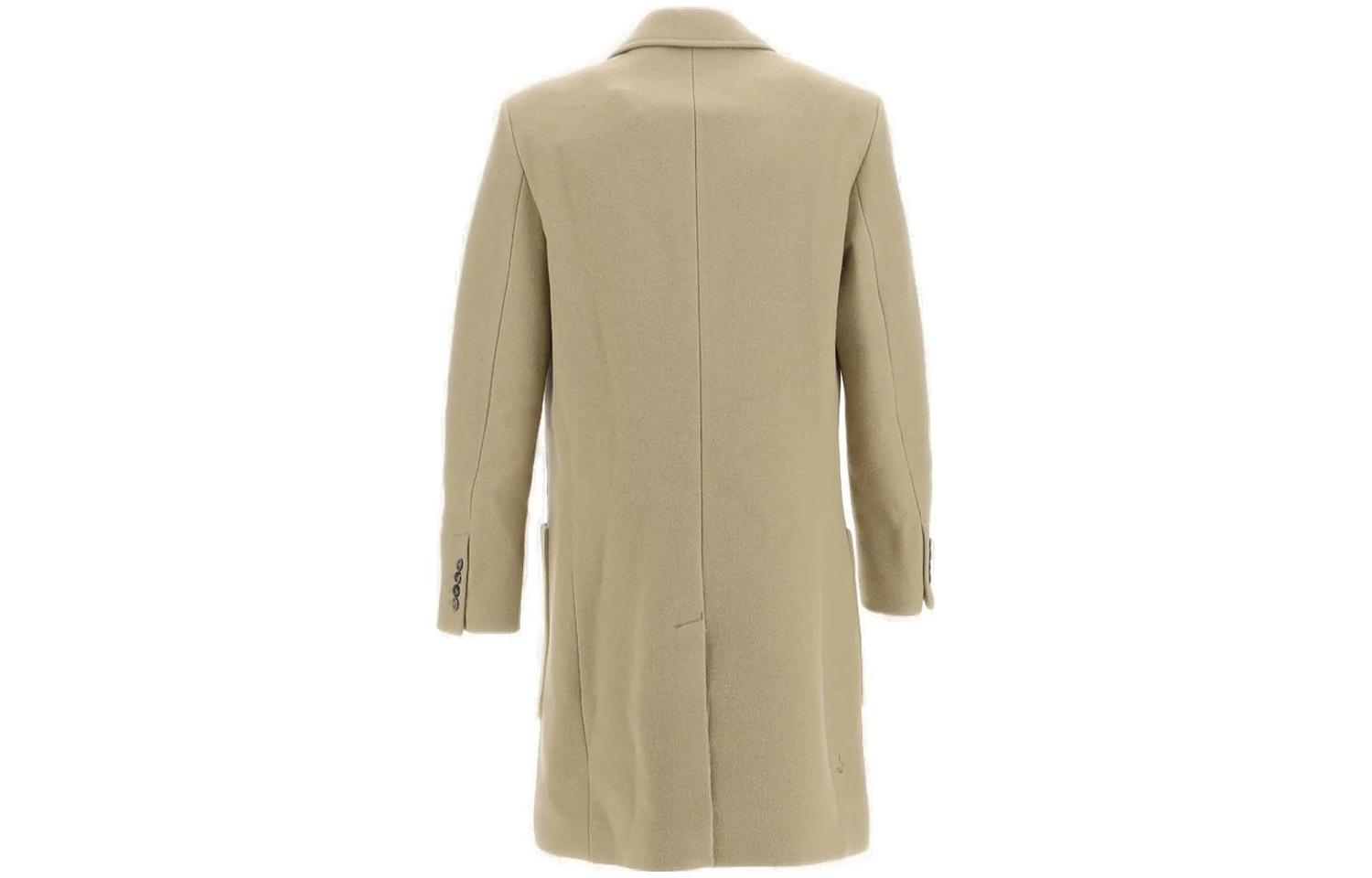 Lookbook Ami Paris AMIPARIS Beige Kot Panjang Single-Breasted dengan Lapel Plain. HCO005WV0020-265