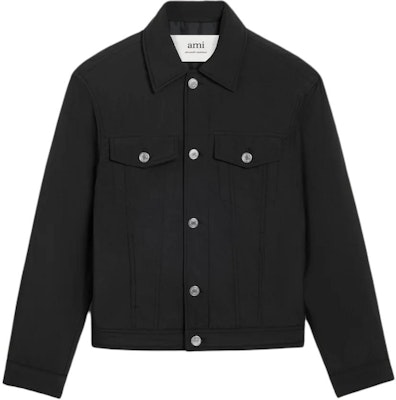 Ami Paris AMIPARIS 黑色按鈕翻領外套 HJK233PA000-9001 Buy Ami Paris AMIPARIS 黑色按鈕翻領外套 HJK233PA000-9001