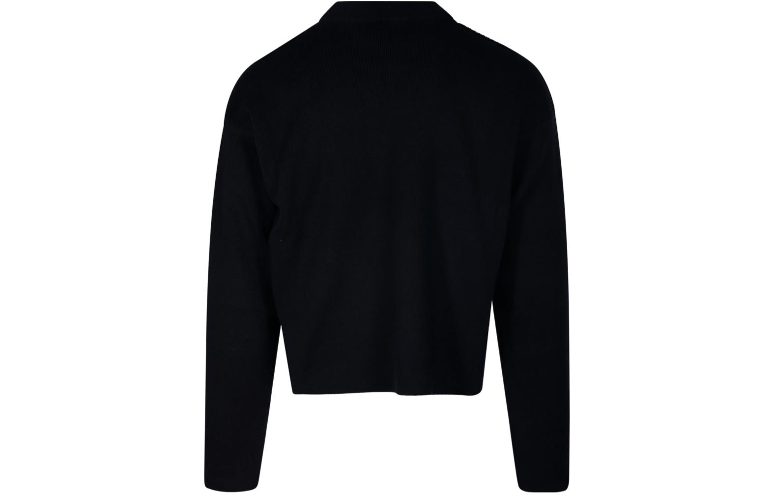 Ami Paris AMIPARIS  Black Crewneck Sweater with Logo Embroidery Long Sleeve. UKS046KN0042-001 圖 3