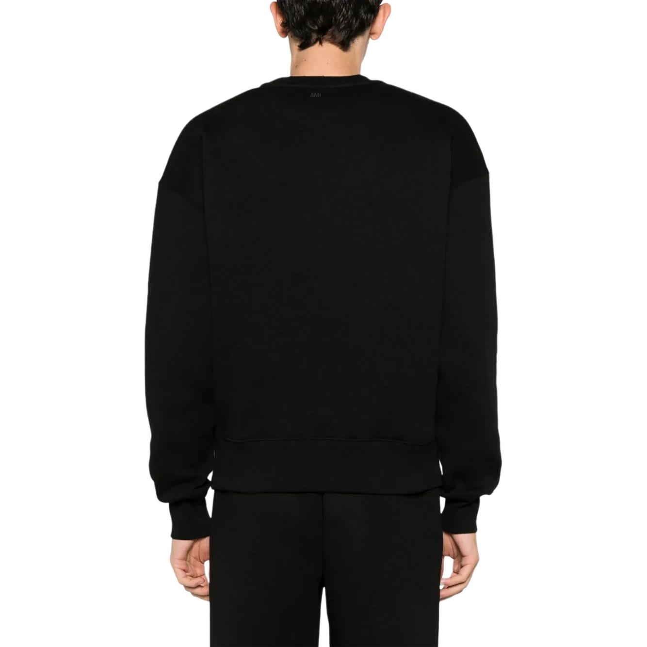 Ami Paris AMIPARIS  Black Crewneck Sweatshirt with Front Logo. USW025749-001 圖 4