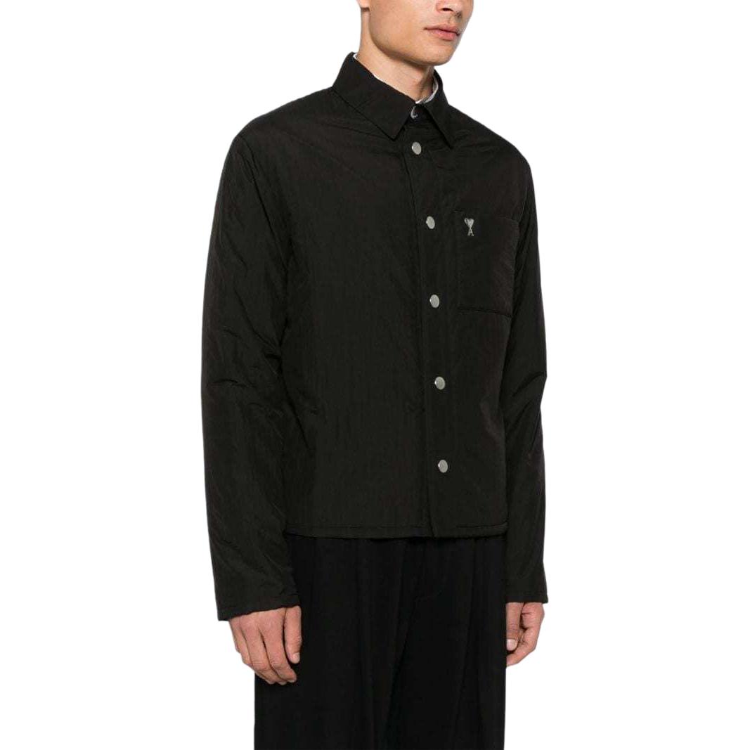 Ami Paris AMIPARIS  Black Nylon Outdoor Jacket with Metal Heart Button Closure. HJK238PA0009-001 圖 6