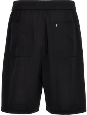 Ami Paris AMIPARIS Pantalones Cortos Negros Cintura Elástica Ajuste Relajado. E24HSO306CO0062-001 Lookbook Ami Paris AMIPARIS Pantalones Cortos Negros Cintura Elástica Ajuste Relajado. E24HSO306CO0062-001