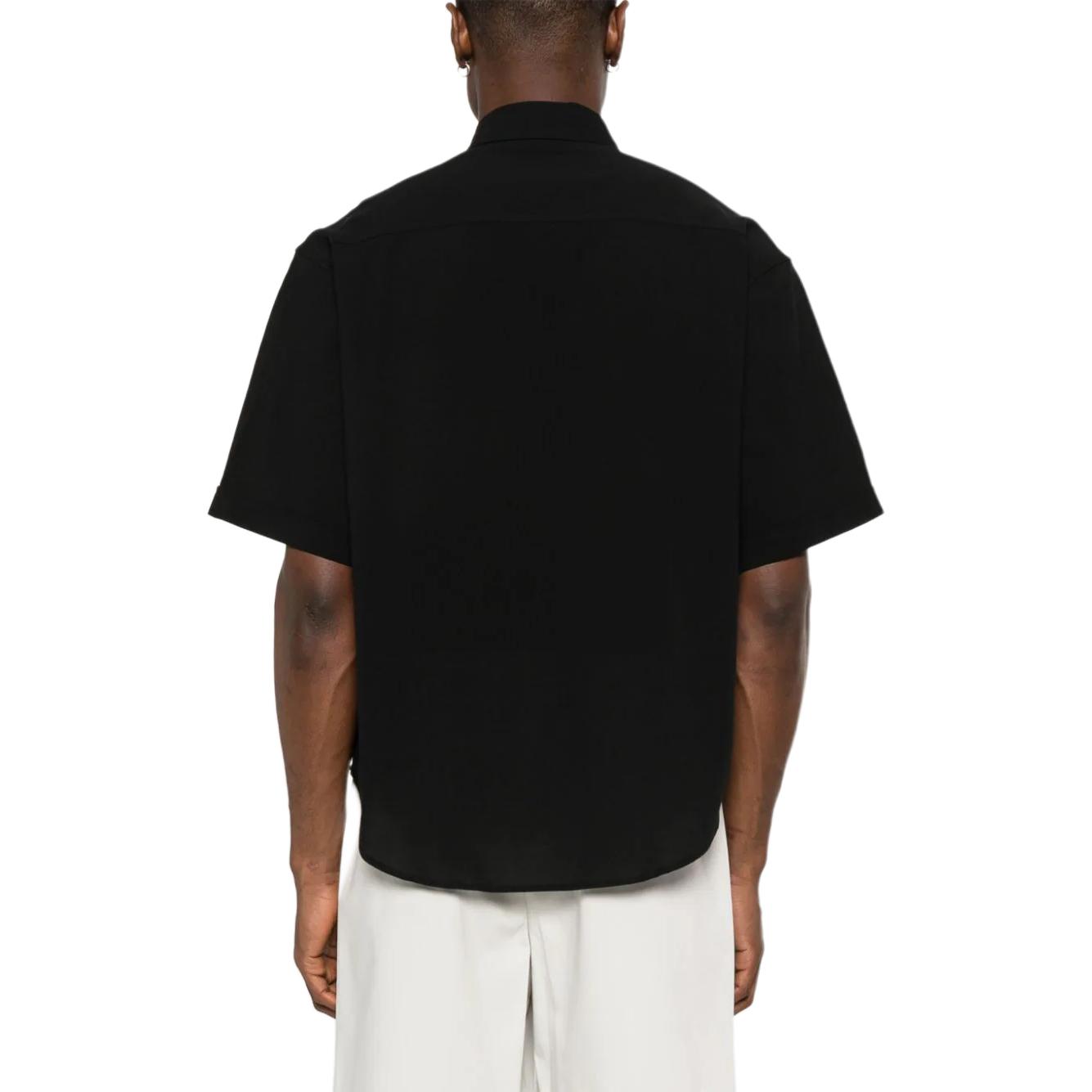 Purchase 아미파리스 블랙 반팔 셔츠 자수 로고 클래식 칼라 HSH240CO0062-001