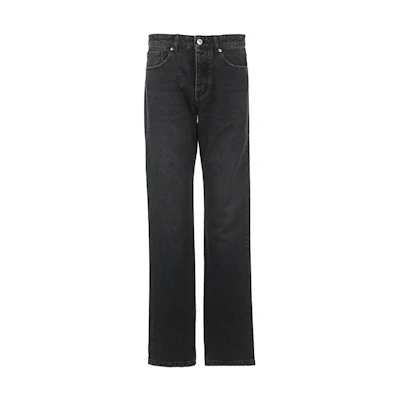 Ami Paris AMIPARIS Black Solid Mid-Rise Zipper Denim Jeans HTR001DE0018031