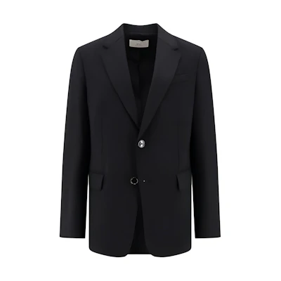 Ami Paris AMIPARIS Black Solid Single-Breasted Blazer Jacket. HBV007VI0007001
