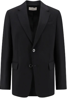 Ami Paris AMIPARIS Chaqueta Blazer Negro Sólido de un Solo Botón. HBV007VI0007001 Order Ami Paris AMIPARIS Chaqueta Blazer Negro Sólido de un Solo Botón. HBV007VI0007001