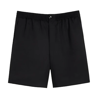 Ami Paris AMIPARIS Black Solid Zipper Loose Fit Casual Shorts. HSO303CO0009-001
