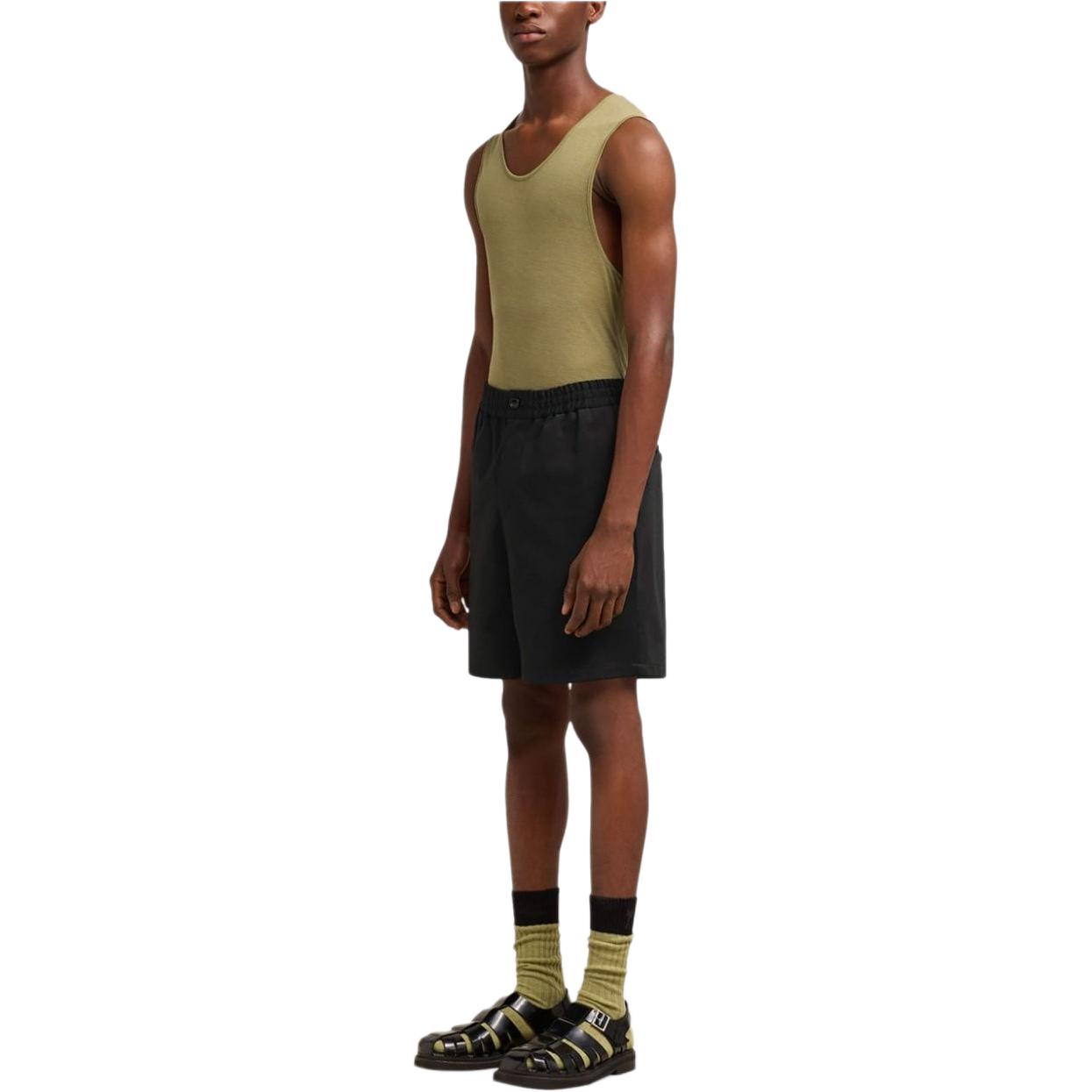 Details for Ami Paris Pantalones Cortos Negros Holgados con Cremallera. HSO303CO0009-001