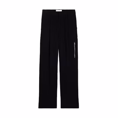 Ami Paris AMIPARIS Black Straight-Leg Workwear Pants with Mid-Rise & Zipper Fly HTR301AC0009-001