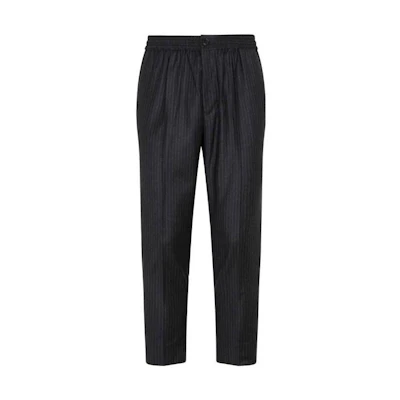 Ami Paris AMIPARIS Black Striped Zipper Slim-Fit Straight Casual Pants HTR206WV0024-0552