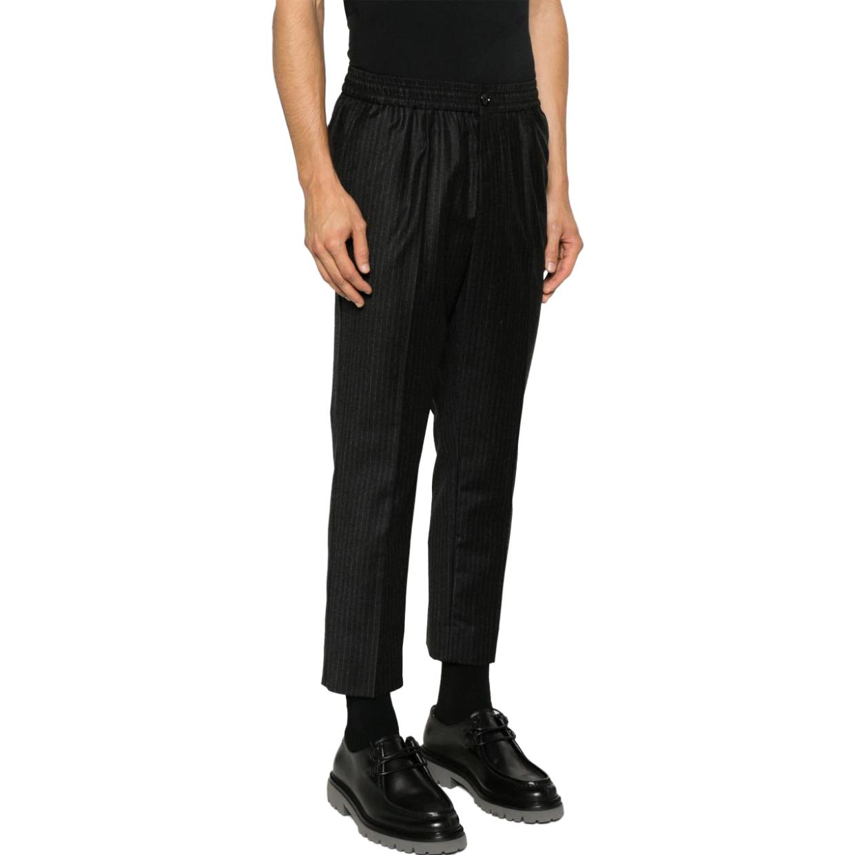 Details for アミパリ ブラックストライプジッパースリムフィットストレートパンツ HTR206WV0024-0552