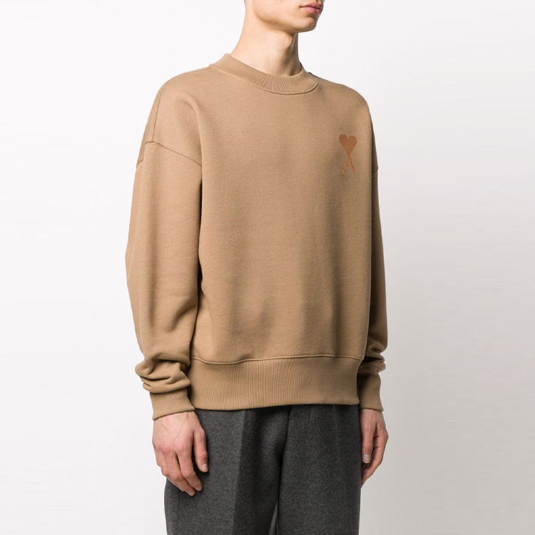 Ami Paris AMIPARIS  Brown Cotton Crewneck Sweatshirt with Heart Design. H20HJ033-749 圖 5