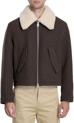 Ami Paris AMIPARIS Jaket Berkolar Coklat Zip Berkembar HJK060WV0049-221 Order Ami Paris AMIPARIS Jaket Berkolar Coklat Zip Berkembar HJK060WV0049-221