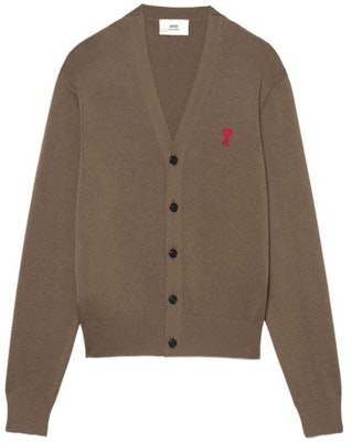 Ami Paris AMIPARIS 棕色心形刺繡釦式針織開衫 E22HKC001001281 Order Ami Paris AMIPARIS 棕色心形刺繡釦式針織開衫 E22HKC001001281