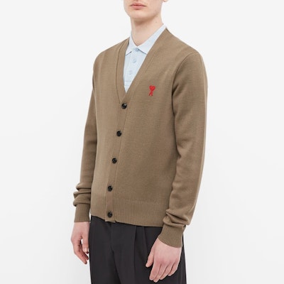 Ami Paris AMIPARIS 棕色心形刺繡釦式針織開衫 E22HKC001001281 Purchase Ami Paris AMIPARIS 棕色心形刺繡釦式針織開衫 E22HKC001001281