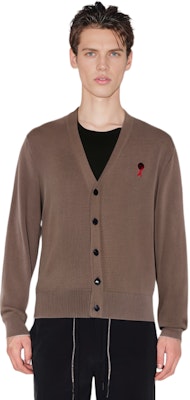 Ami Paris AMIPARIS 棕色心形刺繡釦式針織開衫 E22HKC001001281 Details for Ami Paris AMIPARIS 棕色心形刺繡釦式針織開衫 E22HKC001001281