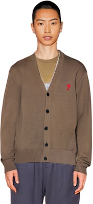 Ami Paris AMIPARIS 棕色心形刺繡釦式針織開衫 E22HKC001001281 Sizing Ami Paris AMIPARIS 棕色心形刺繡釦式針織開衫 E22HKC001001281