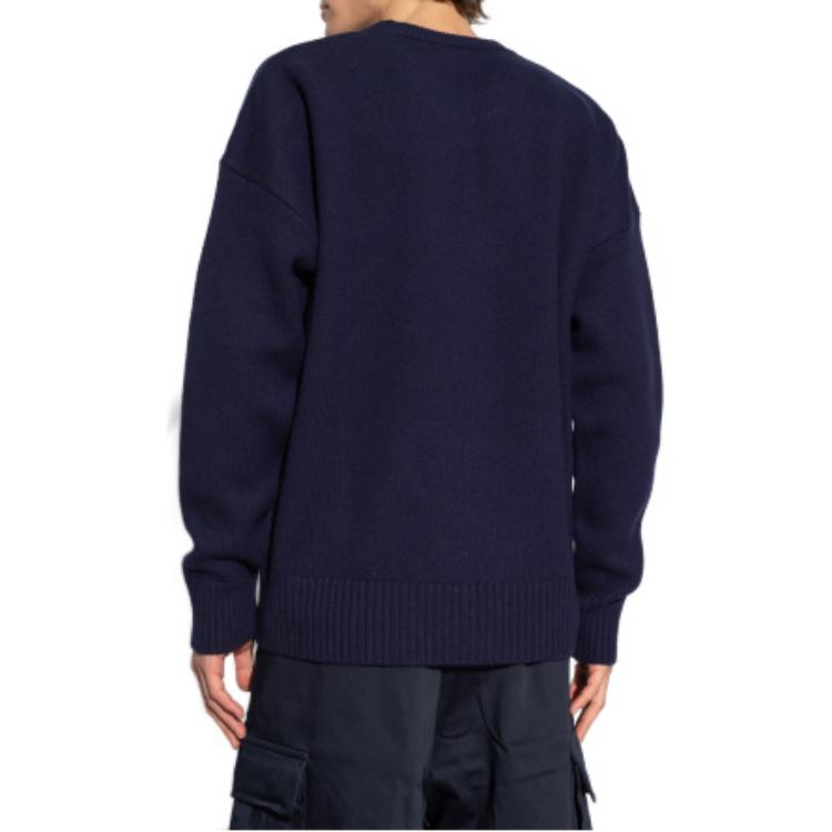 Purchase Ami Paris AMIPARIS 深藍長袖圓領針織毛衣 UKS002018-493