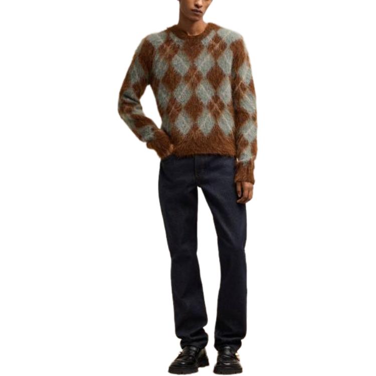 Ami Paris AMIPARIS  Diamond Pattern Crewneck Sweater Yellow-Brown HKS047KN00582-013 圖 3