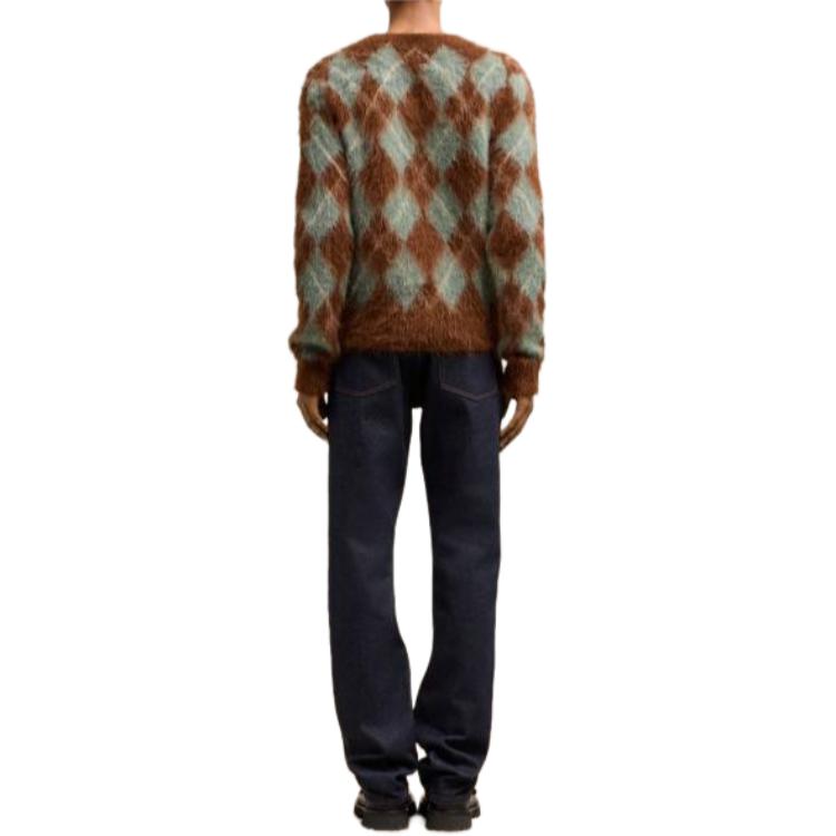 Ami Paris AMIPARIS  Diamond Pattern Crewneck Sweater Yellow-Brown HKS047KN00582-013 圖 4