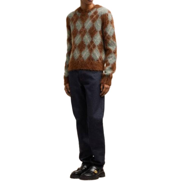 Ami Paris AMIPARIS  Diamond Pattern Crewneck Sweater Yellow-Brown HKS047KN00582-013 圖 5