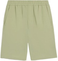 Ami Paris AMIPARIS Green Relaxed Fit Straight Elastic Waist Casual Shorts. HSO306CO0062-317 Ami Paris AMIPARIS Green Relaxed Fit Straight Elastic Waist Casual Shorts. HSO306CO0062-317